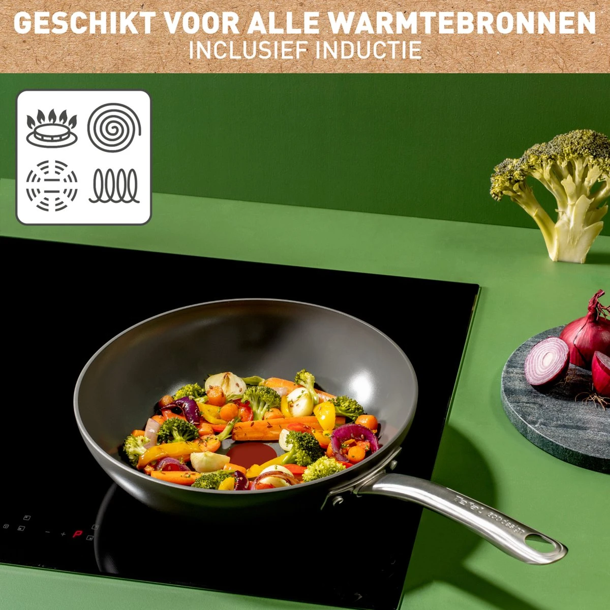Tefal Renew+ Keramische Wokpan - Ø 28 Cm 9 Tefal Renew+ Keramische Wokpan - Ø 28 Cm - Afbeelding 9