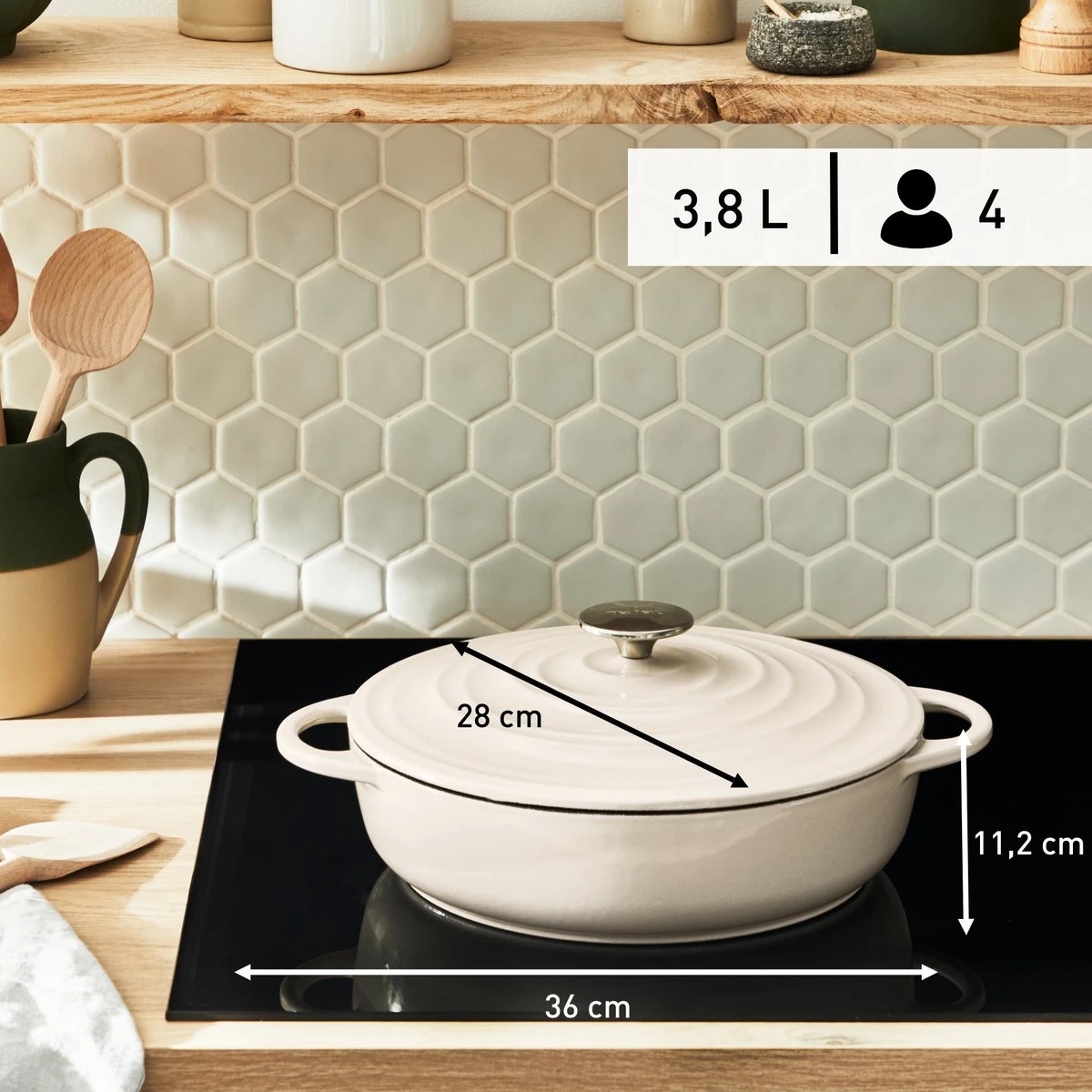 Tefal LOV Lage Braadpan - 3.8L - Ø28 Cm - Beige 9 Tefal LOV Lage Braadpan - 3.8L - Ø28 Cm - Beige - Afbeelding 9