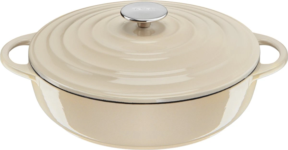 Tefal LOV Lage Braadpan - 3.8L - Ø28 Cm - Beige 1 Tefal LOV Lage Braadpan - 3.8L - Ø28 Cm - Beige
