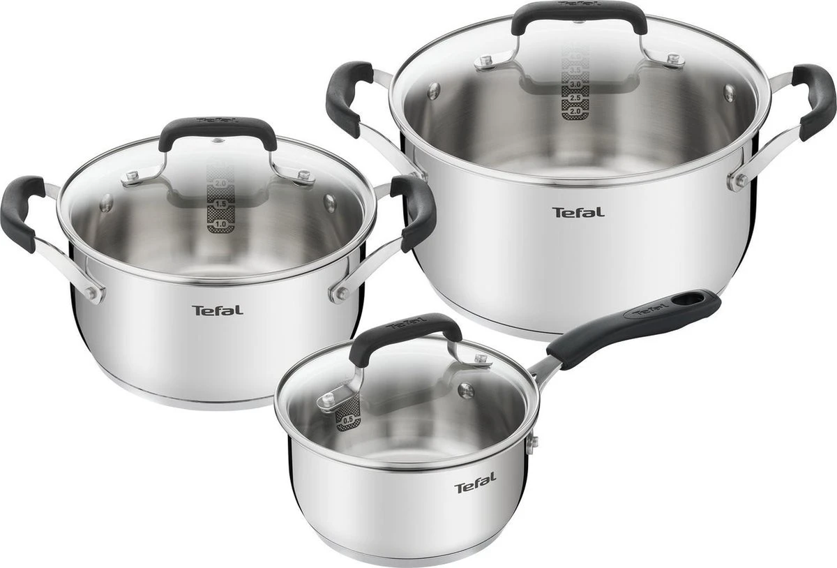 Tefal Cook & Cool E493S6 - Set 3-delig (kookpan 20/24 + Steelpan 16) 1 Tefal Cook & Cool E493S6 - Set 3-delig (kookpan 20/24 + Steelpan 16)