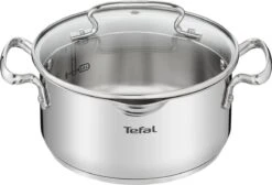 Tefal Duetto+ Pannenset -10 Delig- 5 Pannen - Kookpannenset - Zilver - Afdruipdeksels -Tefal Koken Verkoopwinkel 1200x816