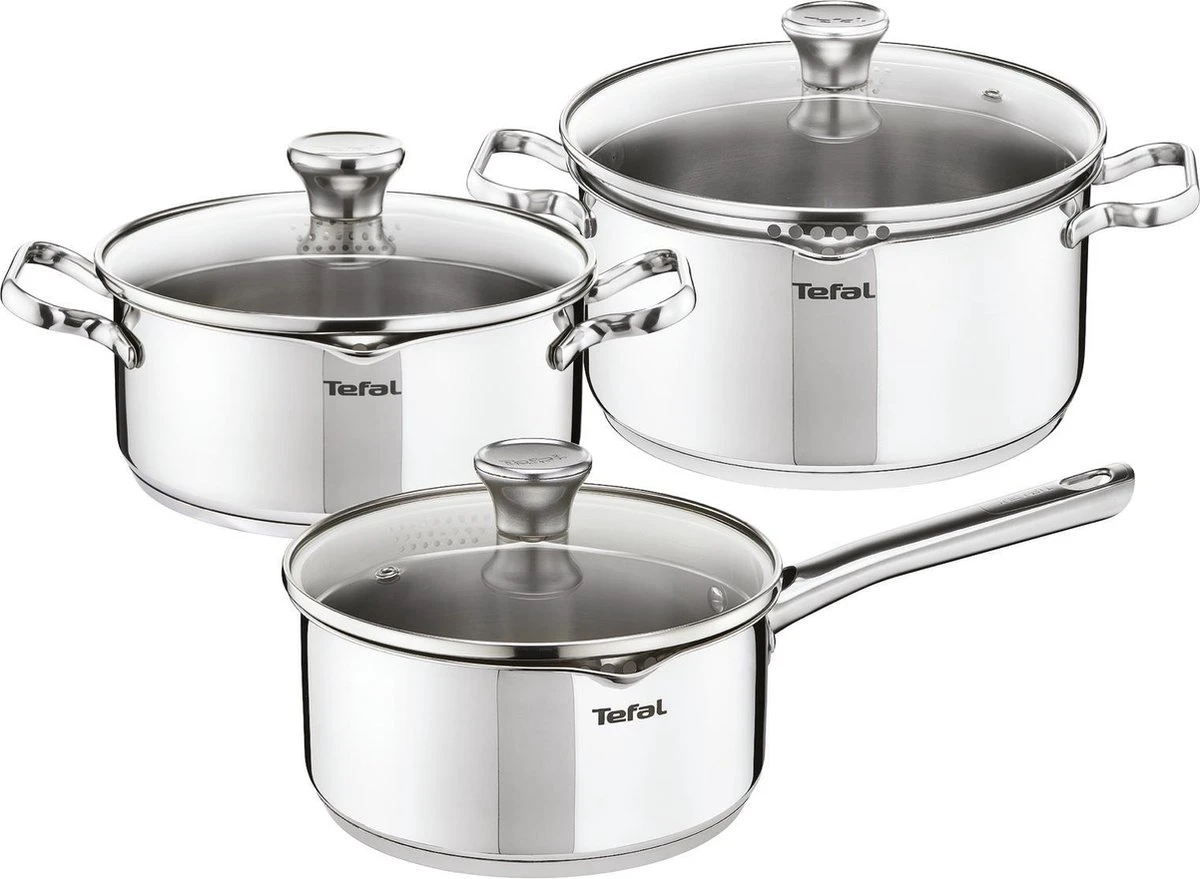 Tefal Duetto 3-delige Kookset - Steelpan Ø 16 Cm, Kookpan Ø 20/24 Cm 1 Tefal Duetto 3-delige Kookset - Steelpan Ø 16 Cm, Kookpan Ø 20/24 Cm