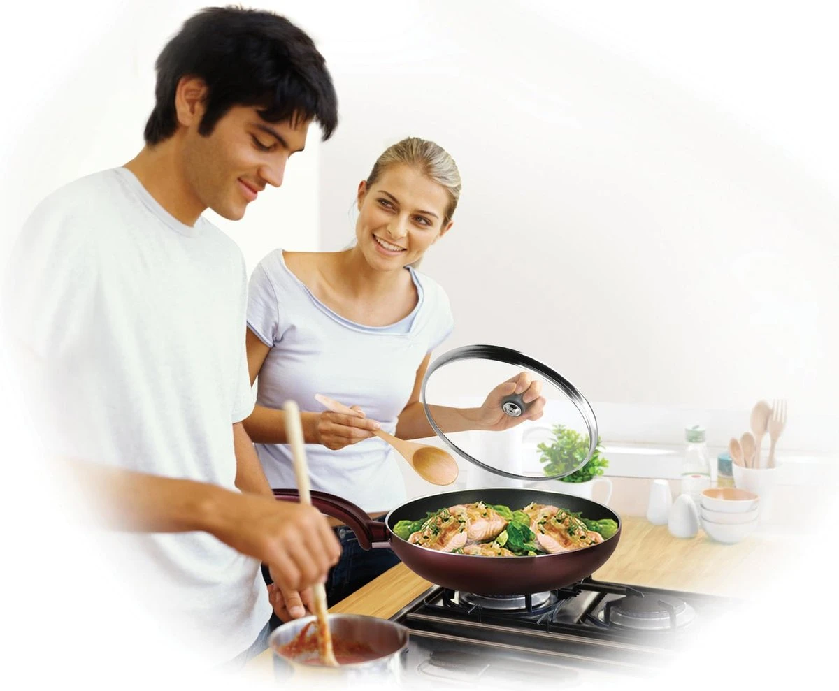 Tefal Glazen Deksel Met Stoomgaatje - Ø 28 Cm 2 Tefal Glazen Deksel Met Stoomgaatje - Ø 28 Cm - Afbeelding 2