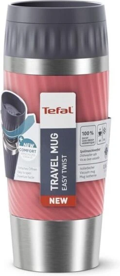 Tefal Travel Mug Easy Twist Thermobeker - Koraalrood - 0,36 Liter -Tefal Koken Verkoopwinkel 522x1200 1