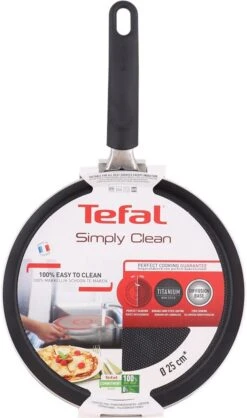 Tefal Simply Clean Pannenkoekenpan - Crêpe Pan Non-stick Coating - Pancake Pan - Titanium - Ø25 Cm - Zwart -Tefal Koken Verkoopwinkel 709x1200